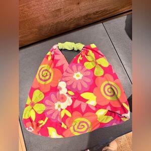 Floral Tote Bag Reversible Pink Green Yellow Boho Cute Bloomcore